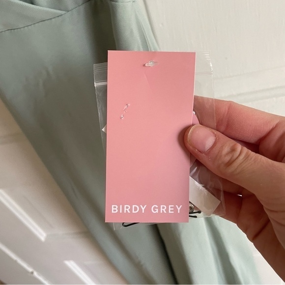 Birdy Grey NWT Moni Convertible Halter Back Chiffon Bridesmaid Dress Green XS - Picture 9 of 12